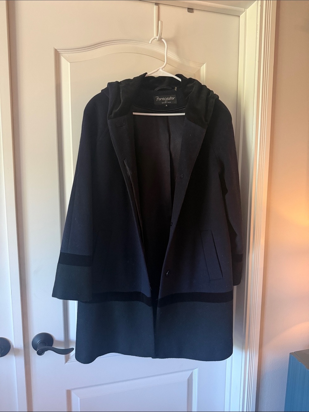Forecaster Black Hooded Wool Pea Coat